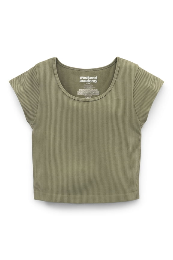 Girls Cap Sleeve Seamless Top, Sizes 4-18