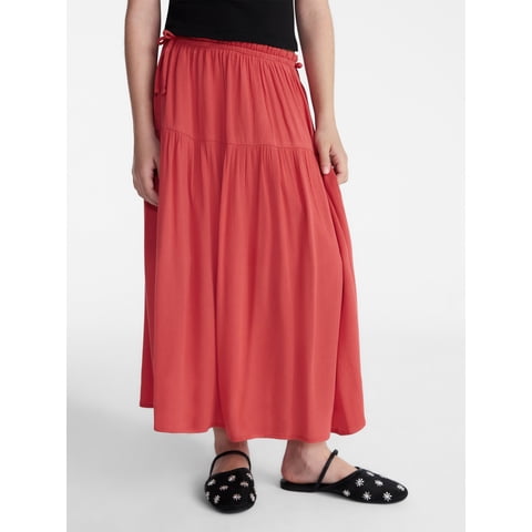 Girls Maxi Skirt with Side Tie, Sizes 4-18