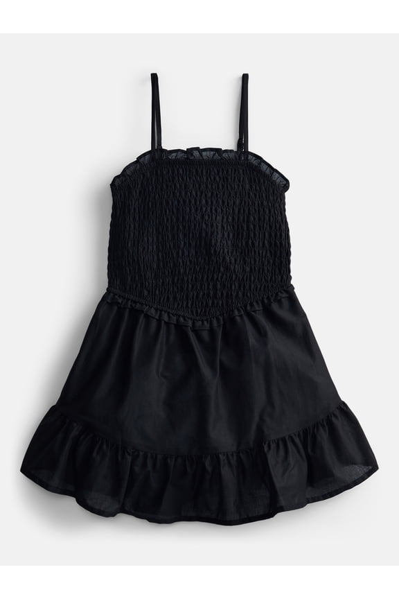 Girls Smocked Ruffle Cotton Dress, Sizes 4-18