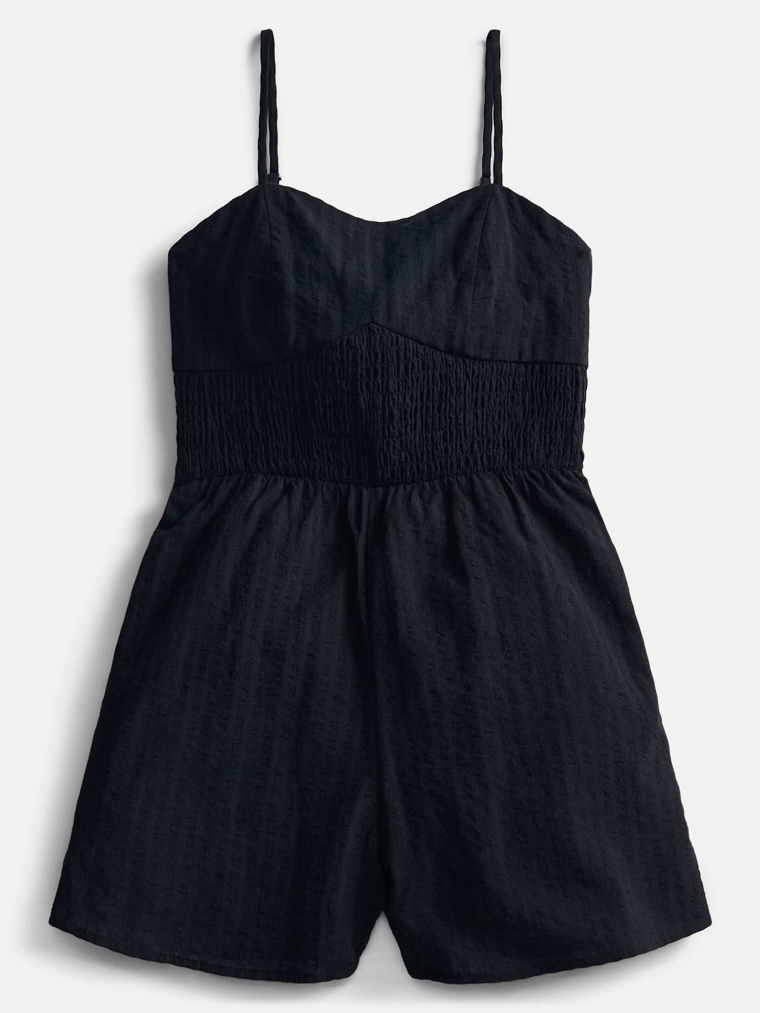 Weekend Academy Girls Smocked Seersucker Romper, Sizes 4-18