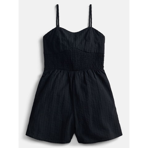 Girls Smocked Seersucker Romper, Sizes 4-18