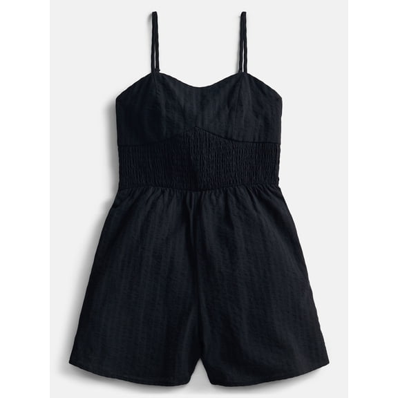 Weekend Academy Girls Smocked Seersucker Romper, Sizes 4-18