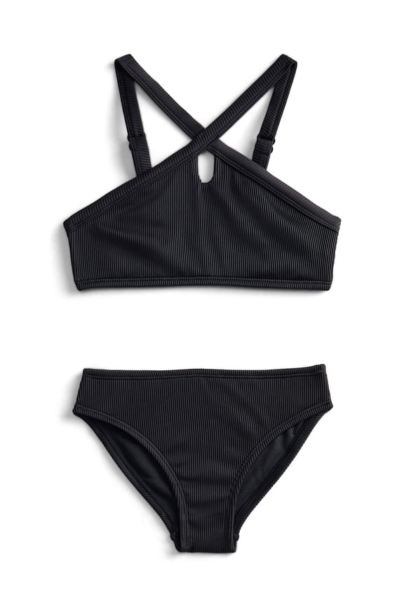 Girls Solid Rib Bikini Swim Set, 2-Piece, Sizes 4-18