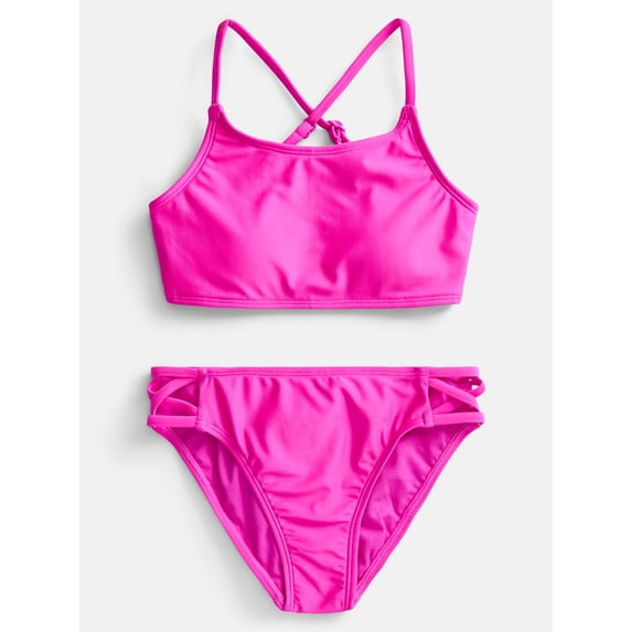 Weekend Academy Girls Solid Two Piece Bikini Swim, Sizes 4-18
