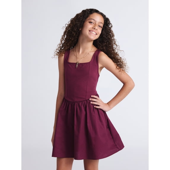 Weekend Academy Girls Square Neck Sleeveless Corset Dress, Sizes 4-18