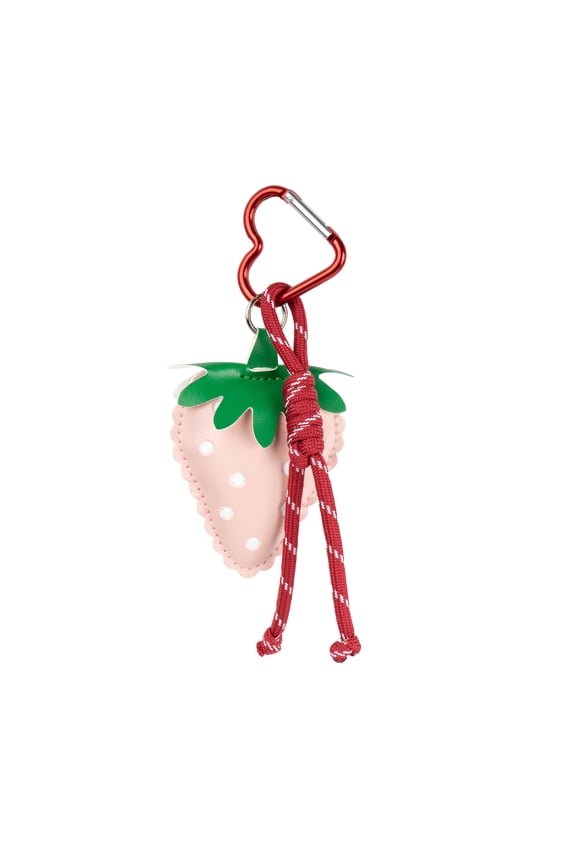 Girls Strawberry Keychain, Pink/Red