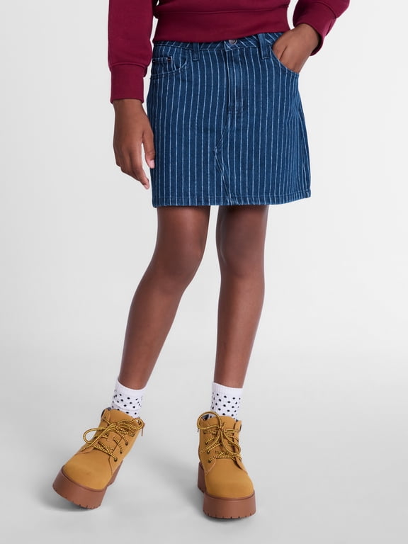 Girls Striped Denim Skirt, Sizes 4-18