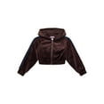 thumbnail image 1 of Weekend Academy Girls Velour Full Zip Hoodie, Size 4-18, 1 of 3
