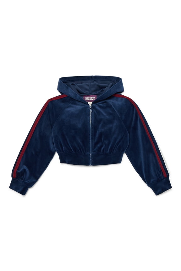 Girls Velour Full Zip Hoodie, Size 4-18