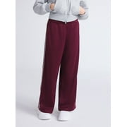 WEEKEND ACADEMY Girls Wide Leg Track Pants with Side Stripes, Sizes 4-18