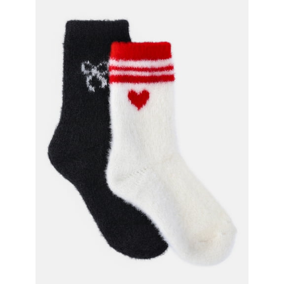 Weekend Academy Girls Cozy Crew Socks, 2-Pack