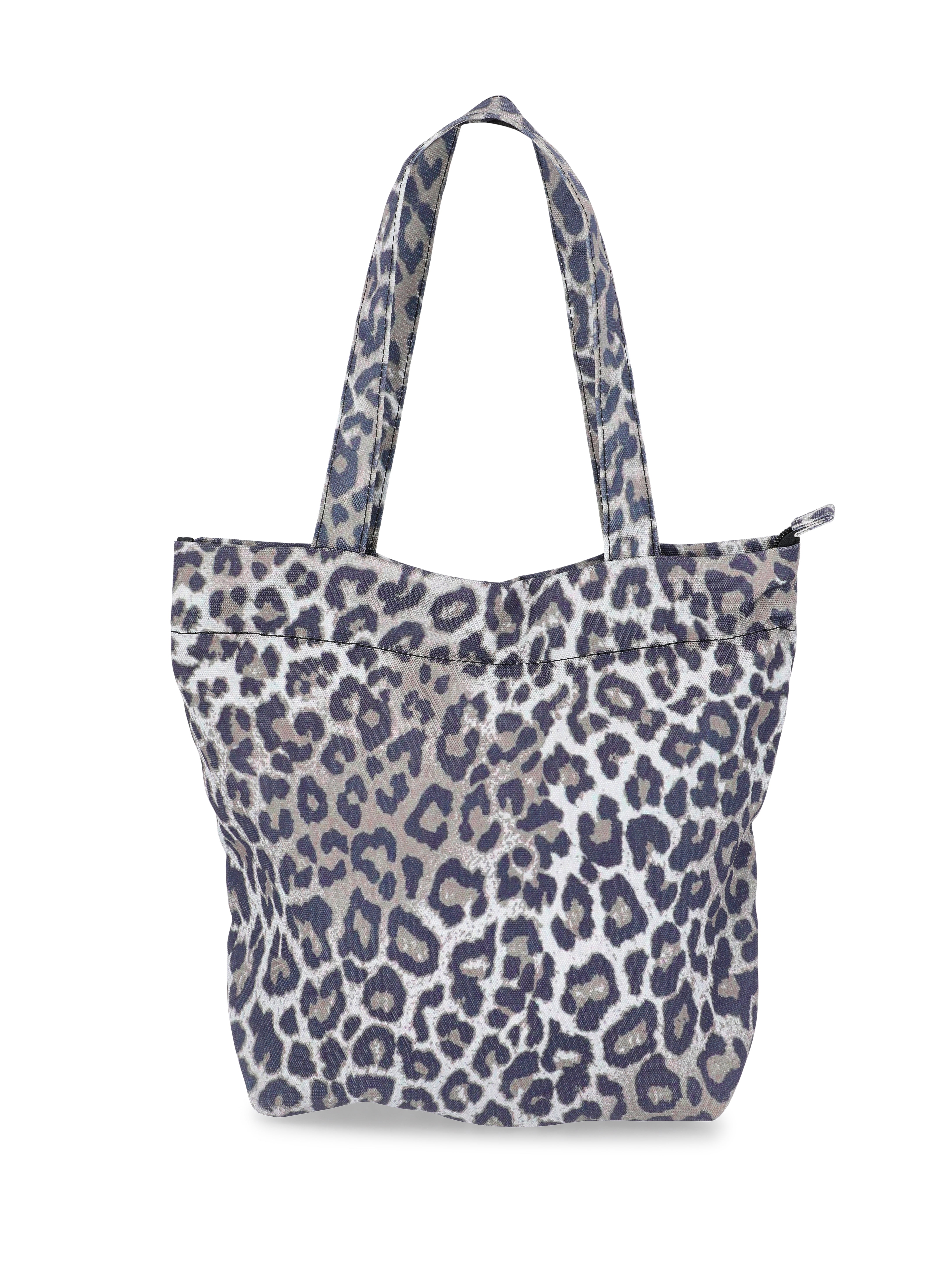 Weekend Academy Girls Leopard Print Tote Bag with Zip Pouch
