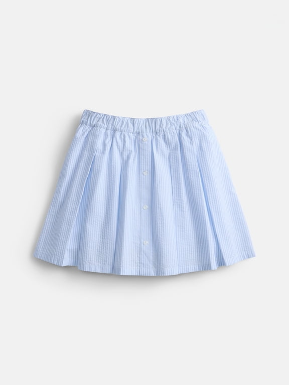 Striped Button Front Pleated Skort, Sizes 4-18