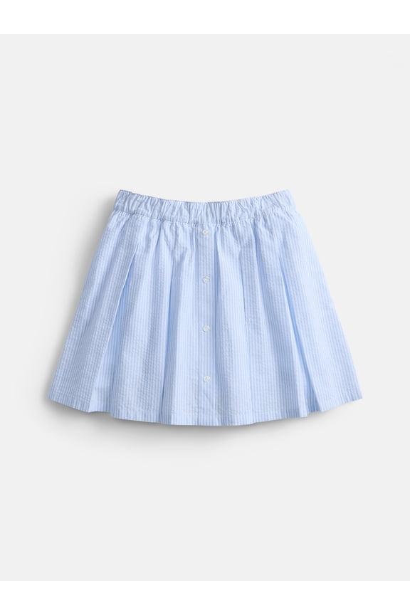 Striped Button Front Pleated Skort, Sizes 4-18