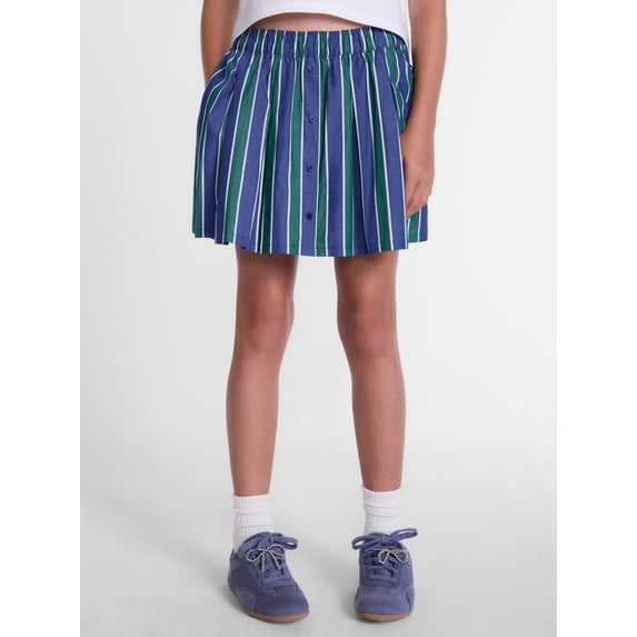 Weekend Academy Striped Button Front Pleated Skort, Sizes 4-18