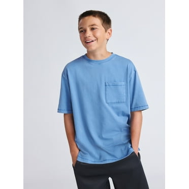 Weekend Academy Boys Pocket T-Shirt with Short Sleeves, Sizes 4-18