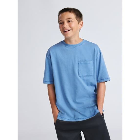 Weekend Academy Boys Pocket T-Shirt with Short Sleeves, Sizes 4-18
