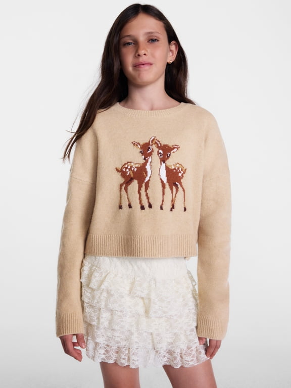 Girls Graphic Sweater, Sizes 4-18