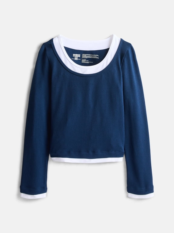 Girls Seamless Layered Long Sleeve, Sizes 4-18