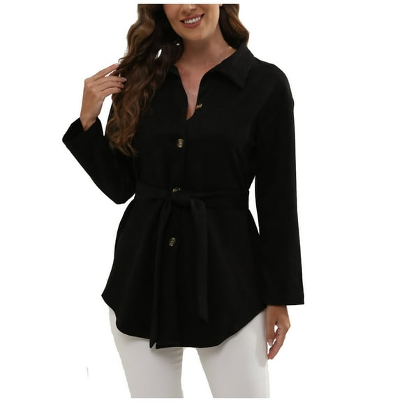 Weekend Big Promotion! ChaoHeng Womens Plus Size Jackets Clearance Oversized,Fashion Women Woolen Coat Girl Mid Length Style Woolen Coat Woolen Coat(Black,S)