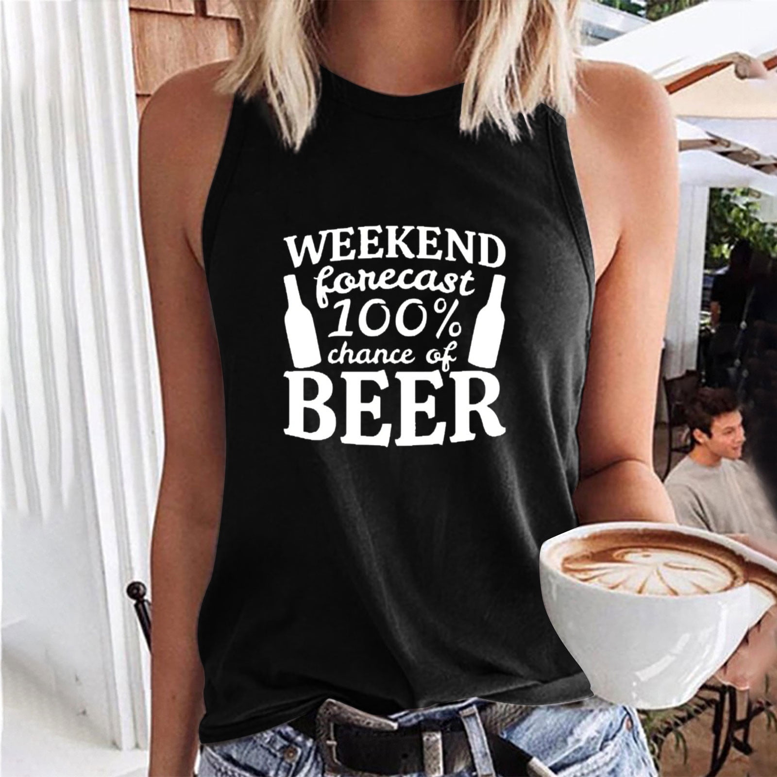 Weekend Fanecast Chance Of Beer Tank Tops for Women Cold Shoulder