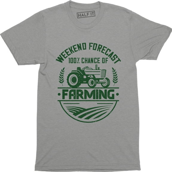 Weekend Forecast 100% Chance Of Farming Funny Farmer Men's T-Shirt