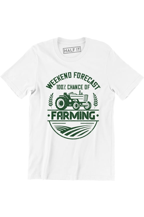 Weekend Forecast 100% Chance Of Farming Funny Farmer Men's T-Shirt