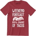 thumbnail image 1 of Weekend Forecast 100% Chance Of Tacos Funny Mexican Men's T-Shirt, 1 of 4