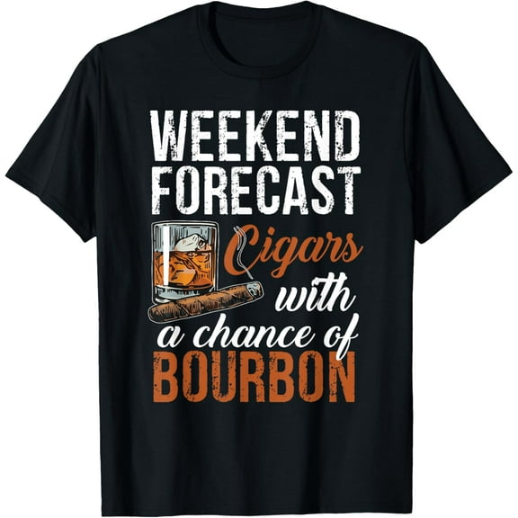 Weekend Forecast Cigars with Chance Bourbon Tshirt Men T-Shirt