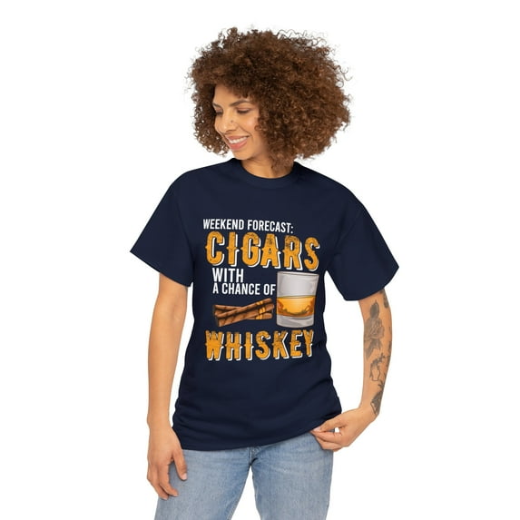 Weekend Forecast Cigars with a Chance of Whiskey T-Shirt