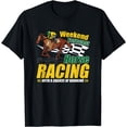 thumbnail image 1 of Weekend Forecast Horse Racing Chance of Drinking Derby Gift Short T-Shirt, 1 of 3