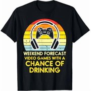Weekend Forecast Video Games Retro Gaming Gamer Dad Men Gift Unisex T-Shirt, Vintage Birthday Gift