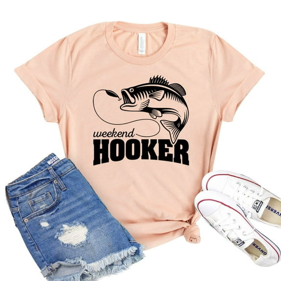 Weekend Hooker T-shirt Fish Lover Shirt Women's Lake Tee Fishing Tshirt Camping Shirts Fisherman Gift