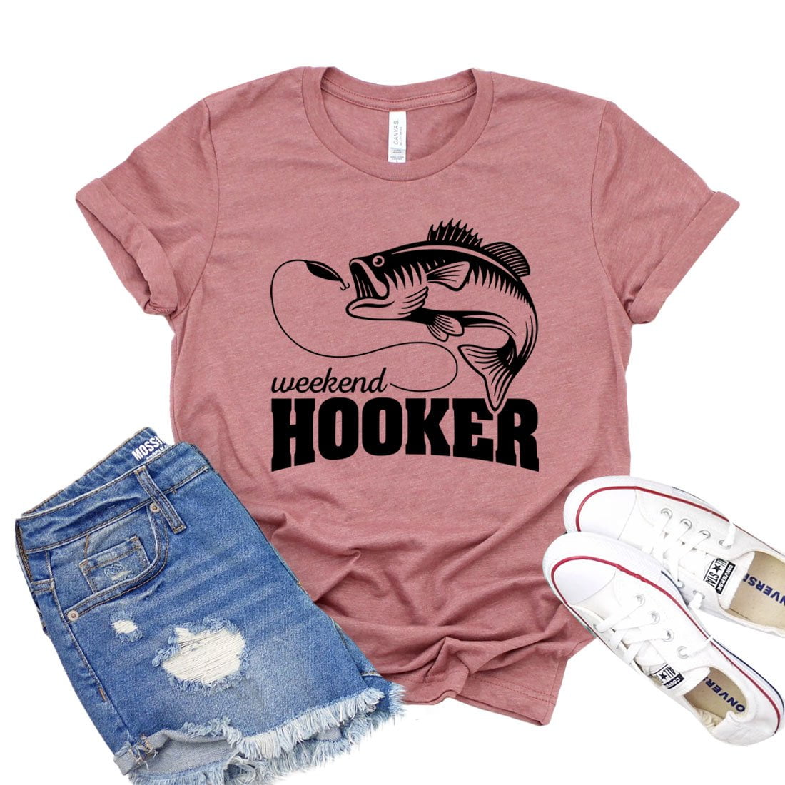 Weekend Hooker T-shirt Fish Lover Shirt Women's Lake Tee Fishing Tshirt  Camping Shirts Fisherman Gift 