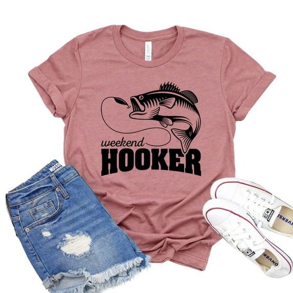 Weekend Hooker T-shirt Fish Lover Shirt Women's Lake Tee Fishing Tshirt Camping Shirts Fisherman Gift