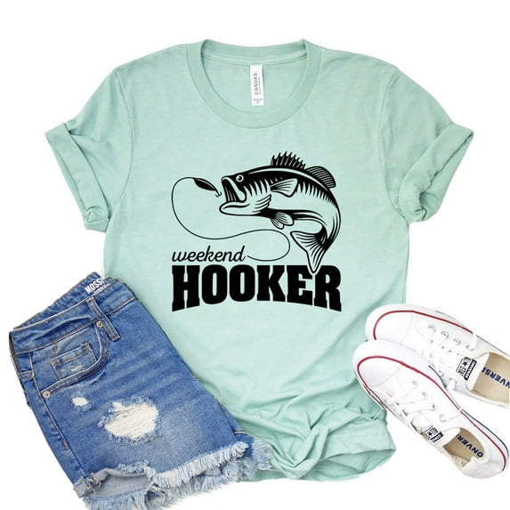 Weekend Hooker T-shirt Fish Lover Shirt Women's Lake Tee Fishing Tshirt Camping Shirts Fisherman Gift