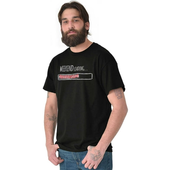 Weekend Loading Bar Computer Nerdy Men's Graphic T Shirt Tees Brisco Brands S