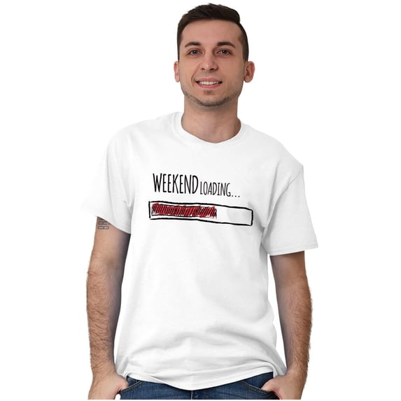Weekend Loading Bar Computer Nerdy Men's Graphic T Shirt Tees Brisco Brands S