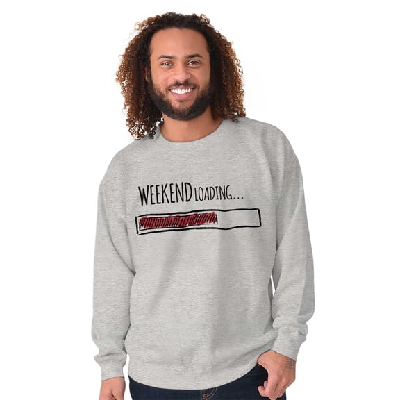 Weekend Loading Bar Computer Nerdy Unisex Plus Fleece Graphic Sweatshirt Brisco Brands 2X