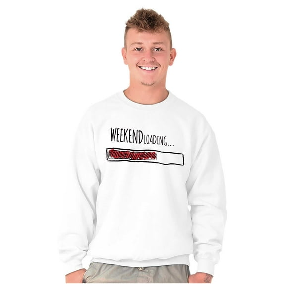 Weekend Loading Bar Computer Nerdy Unisex Plus Fleece Graphic Sweatshirt Brisco Brands 5X