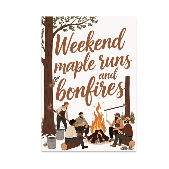 Weekend Maple Runs and Bonfires - Outdoor Fun Enthusiast - 13x19 Poster Print