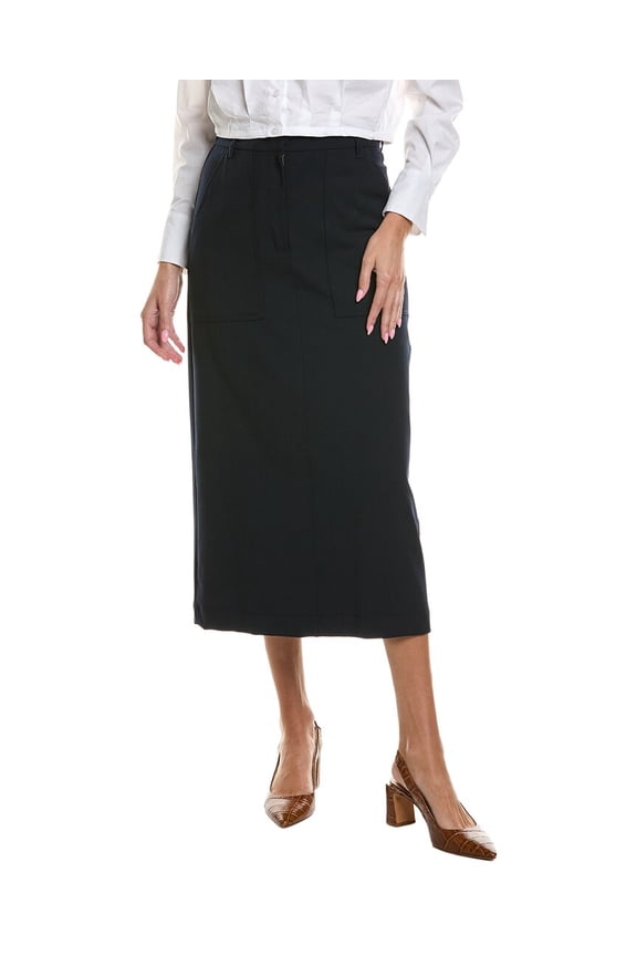 Weekend Max Mara womens Aller Wool-Blend Skirt, 6, Navy