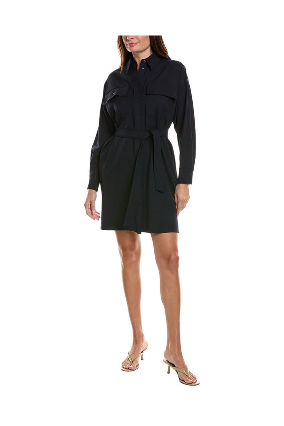 Weekend Max Mara womens Tiberio Wool-Blend Dress, 16, Navy