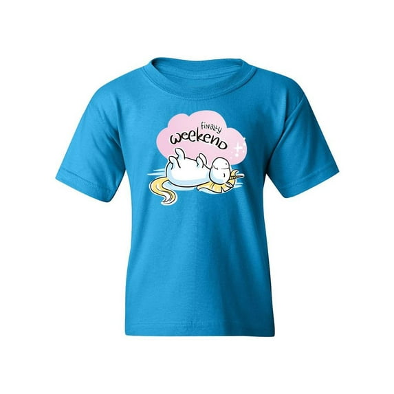 Weekend, Relaxed Unicorn T-Shirt Juniors -Image by Shutterstock, Large