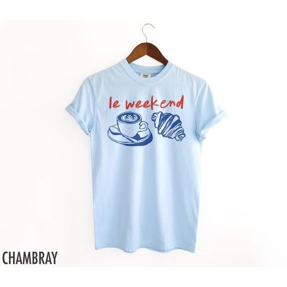 Weekend Shirt, Coffee Tshirt, Croissant Shirt, French T Shirt, Weekending T-Shirt, Retro G