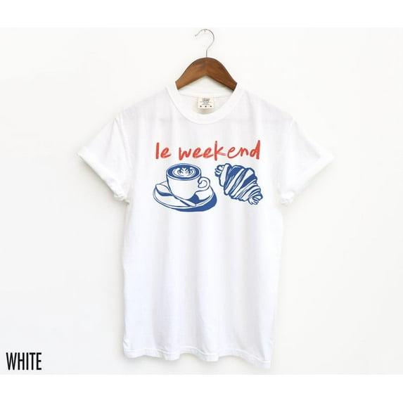 Weekend Shirt, Coffee Tshirt, Croissant Shirt, French T Shirt, Weekending T-Shirt, Retro Graphic Tee