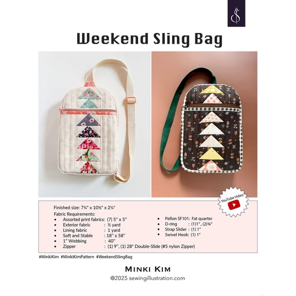 Weekend Sling Bag Pattern by Minki Kim