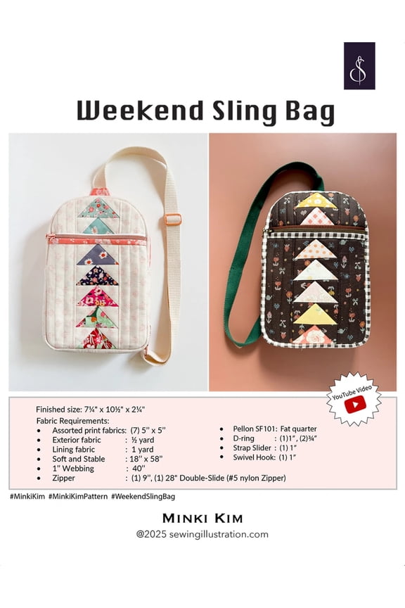 Weekend Sling Bag Pattern by Minki Kim