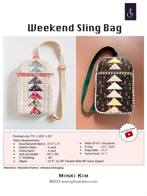 Weekend Sling Bag Pattern by Minki Kim