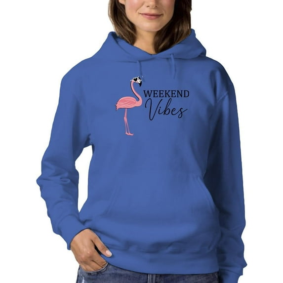 Weekend Vibes Flamingo Hoodie Women -Image by Shutterstock, Female 4X-Large